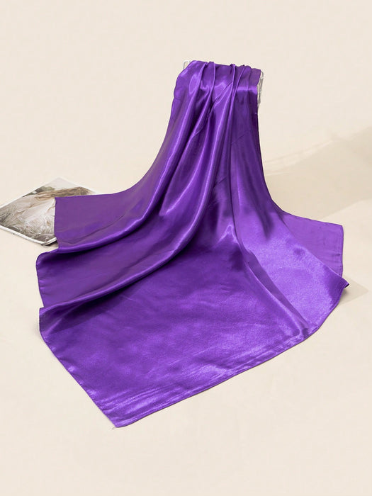Shein 1 bufanda cuadrada de sarga de color liso de 90 cm, adecuada para uso diario - Quierox - Tienda Online