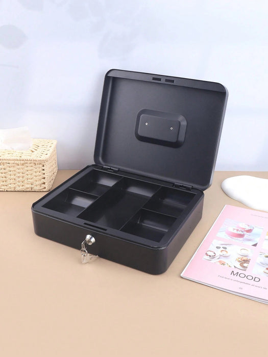 Shein caja de efectivo negra mate con cerradura: organizador de