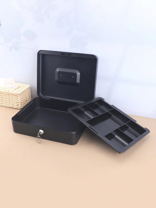 Shein 1 caja de efectivo negra mate con cerradura: organizador de dinero - Quierox - Tienda Online
