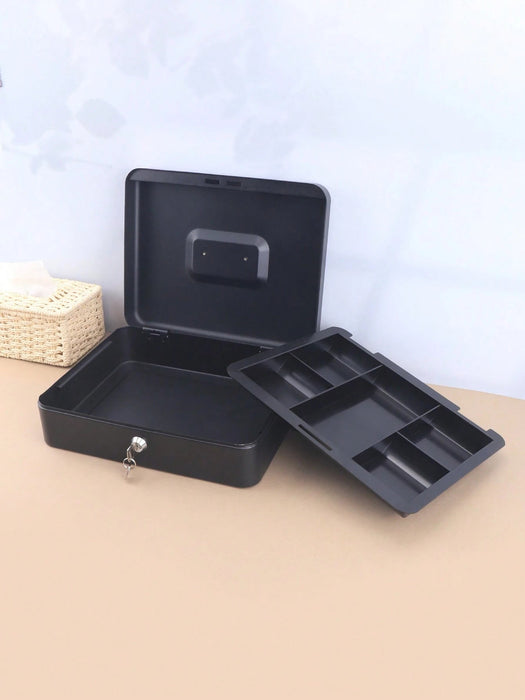 Shein 1 caja de efectivo negra mate con cerradura: organizador de dinero - Quierox - Tienda Online