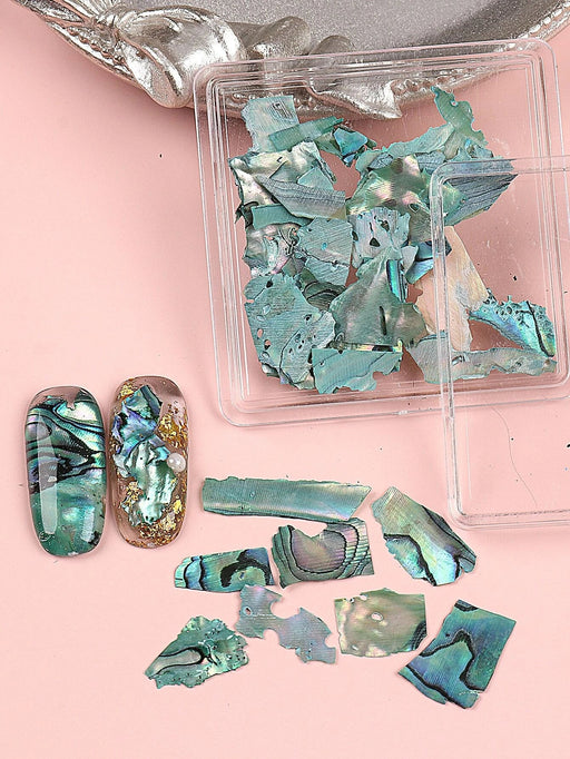 Shein 1 caja de mica iridiscente y concha de abulón para decoración de uñas - Quierox - Tienda Online