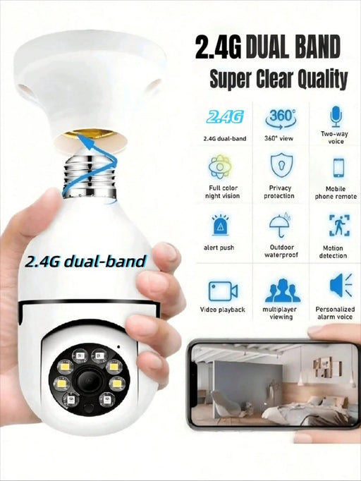 Shein 1 cámara HD E27, teléfono inalámbrico y visión remota por WiFi - Quierox - Tienda Online