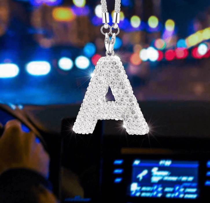 SHEIN 1 colgante con letras de diamantes de imitación para espejo retrovisor - Quierox - Tienda Online