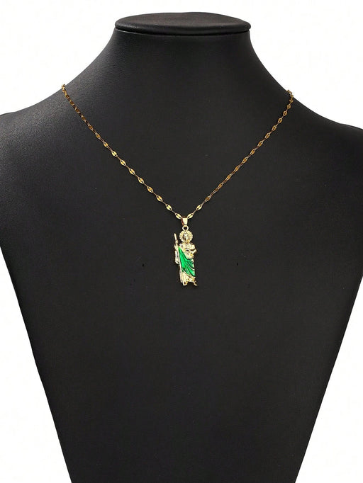 Shein 1 colgante de la Virgen María de cobre con cadena de acero, regalo de joyería - Quierox - Tienda Online