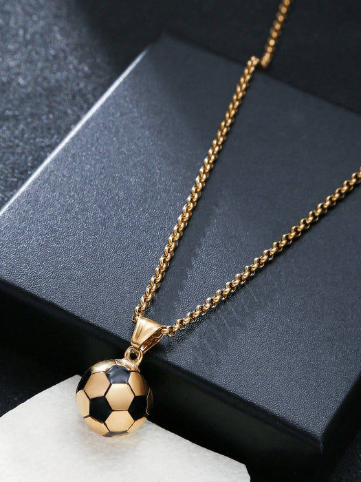 Shein 1 collar con colgante de fútbol de estilo urbano europeo y americano de moda para hombres - Quierox - Tienda Online