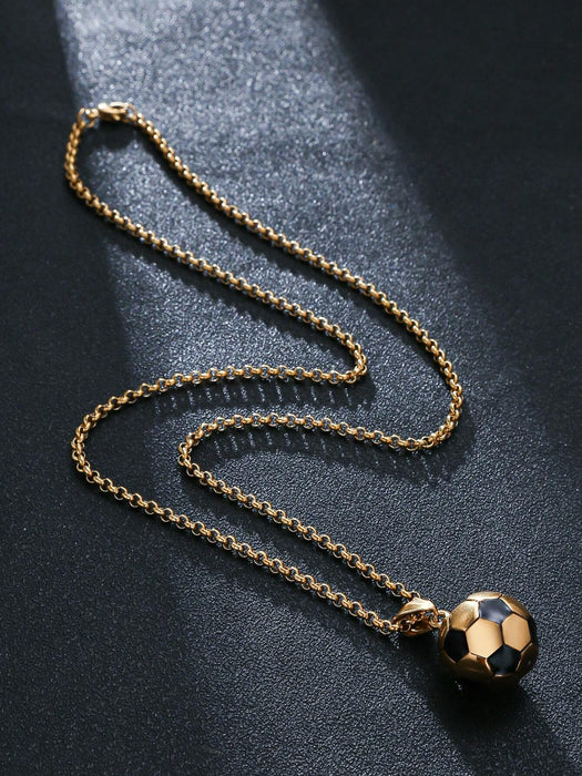 Shein 1 collar con colgante de fútbol de estilo urbano europeo y americano de moda para hombres - Quierox - Tienda Online