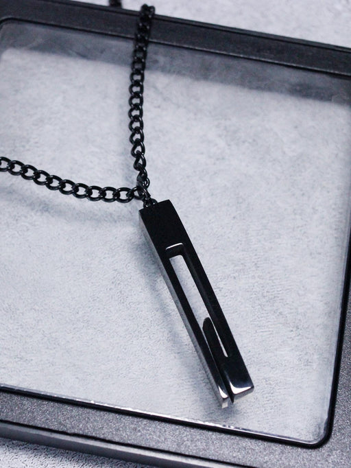Shein 1 collar con colgante de pilar de acero de estilo industrial minimalista para hombre - Quierox - Tienda Online