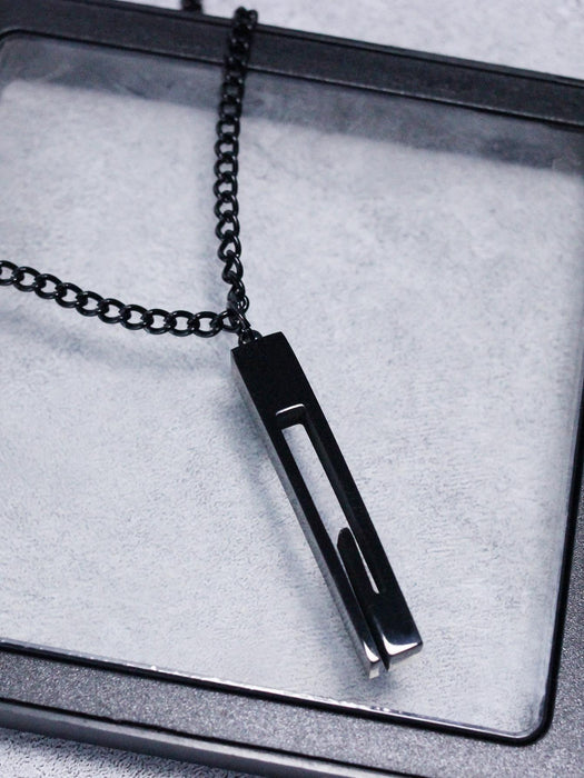 Shein 1 collar con colgante de pilar de acero de estilo industrial minimalista para hombre - Quierox - Tienda Online