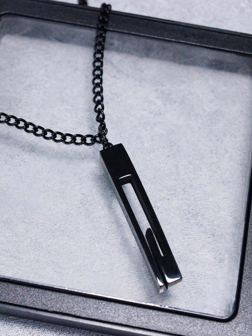 Shein 1 collar con colgante de pilar de acero de estilo industrial minimalista para hombre - Quierox - Tienda Online