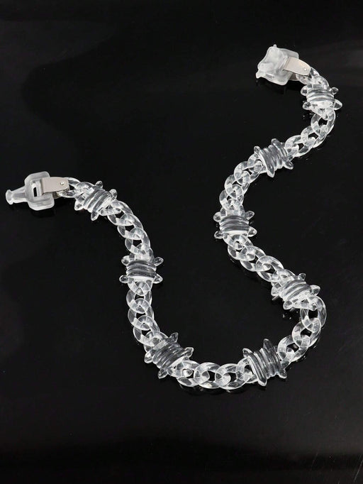SHEIN 1 collar de cadena con espinas acrílicas de moda con hebilla - Quierox - Tienda Online
