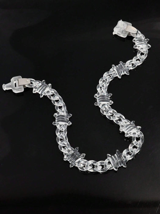 SHEIN 1 collar de cadena con espinas acrílicas de moda con hebilla - Quierox - Tienda Online