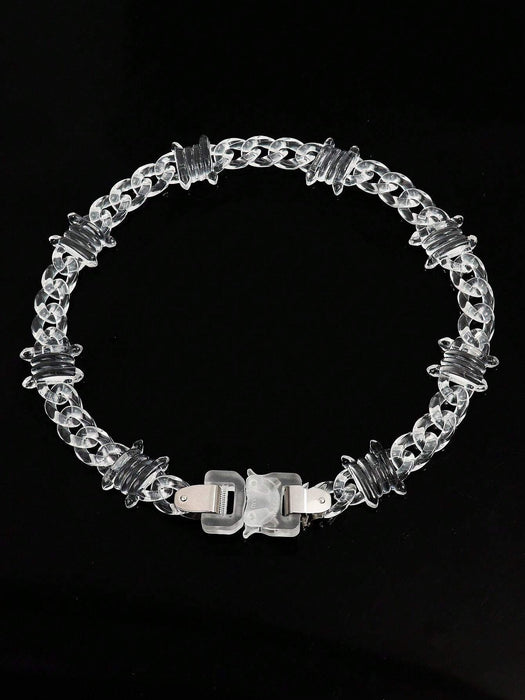 SHEIN 1 collar de cadena con espinas acrílicas de moda con hebilla - Quierox - Tienda Online