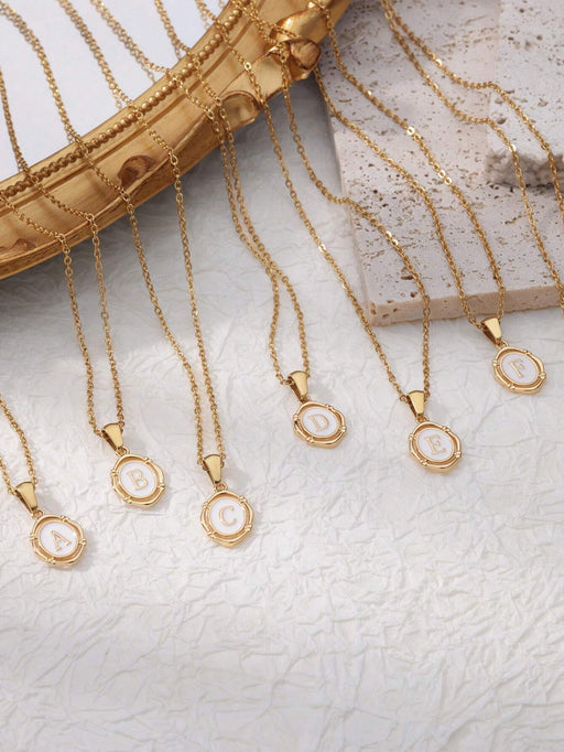 Shein 1 collar elegante y versátil con colgante de 26 letras en inglés de cobre - Quierox - Tienda Online