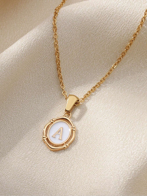 Shein 1 collar elegante y versátil con colgante de 26 letras en inglés de cobre - Quierox - Tienda Online
