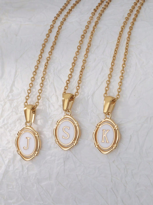 Shein 1 collar elegante y versátil con colgante de 26 letras en inglés de cobre - Quierox - Tienda Online