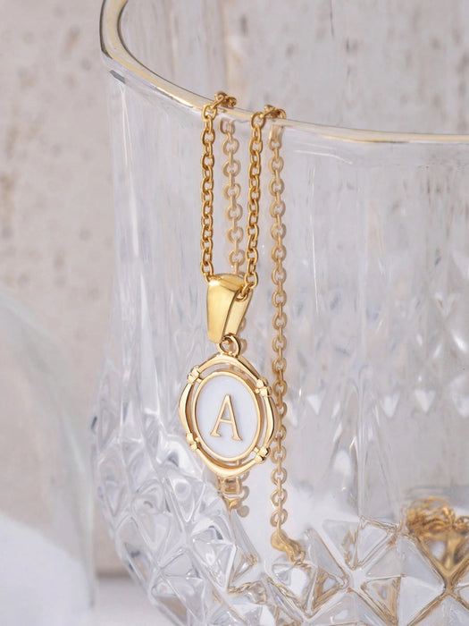 Shein 1 collar elegante y versátil con colgante de 26 letras en inglés de cobre - Quierox - Tienda Online