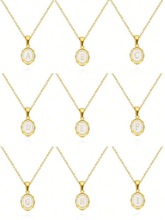 Shein 1 collar elegante y versátil con colgante de 26 letras en inglés de cobre - Quierox - Tienda Online