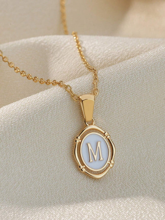 Shein 1 collar elegante y versátil con colgante de 26 letras en inglés de cobre - Quierox - Tienda Online