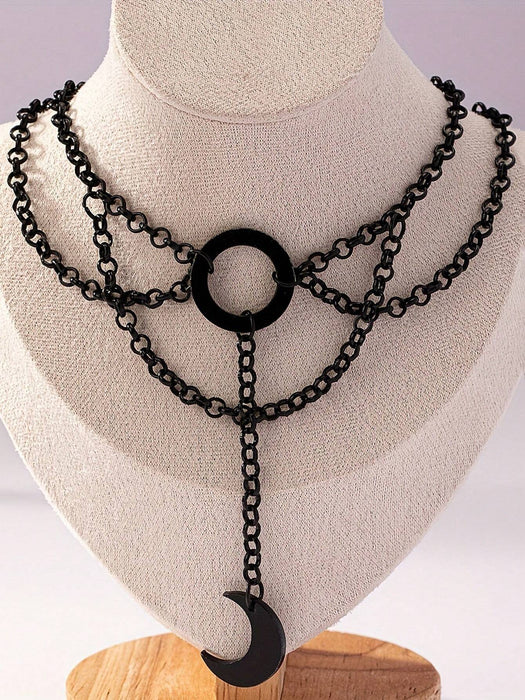 SHEIN 1 collar gargantilla con colgante de luna negra estilo gótico vintage - Quierox - Tienda Online