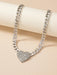 SHEIN 1 collar grueso con diseño de corazón con incrustaciones de diamantes de imitación - Quierox - Tienda Online