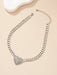 SHEIN 1 collar grueso con diseño de corazón con incrustaciones de diamantes de imitación - Quierox - Tienda Online