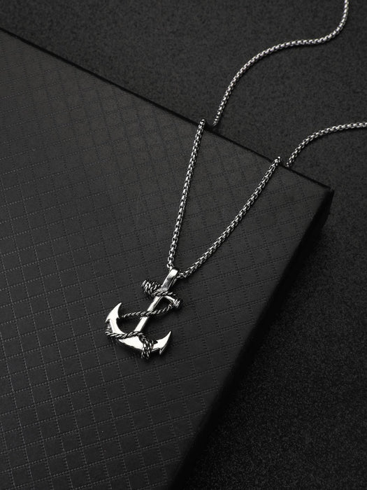 SHEIN 1 collar minimalista con colgante de ancla para hombre - Quierox - Tienda Online