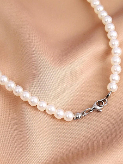 Shein 1 collar sencillo de perlas falsas para mujeres, joyería de cadena de clavícula - Quierox - Tienda Online