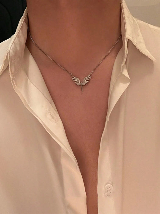 SHEIN 1 collar unisex con alas de ángel, diseño personalizado, estética moderna - Quierox - Tienda Online