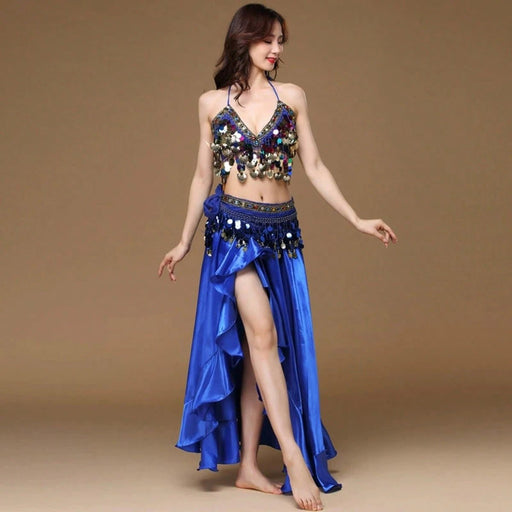 Shein 1 conjunto de disfraz de danza del vientre. Incluye top, falda y cadena de cintura - Quierox - Tienda Online