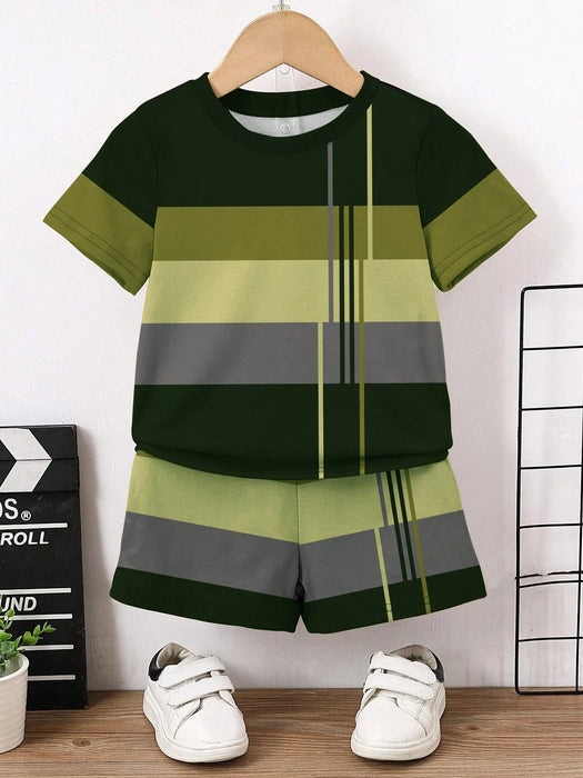 SHEIN 1 conjunto para bebé niño: camiseta de manga corta con cuello redondo - Quierox - Tienda Online