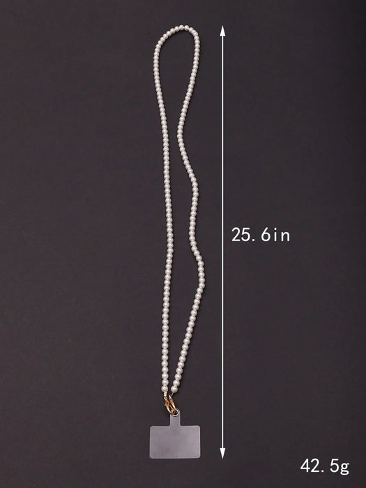 Shein 1 cordón para teléfono con cuentas de perlas sintéticas - Quierox - Tienda Online