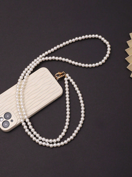 Shein 1 cordón para teléfono con cuentas de perlas sintéticas - Quierox - Tienda Online