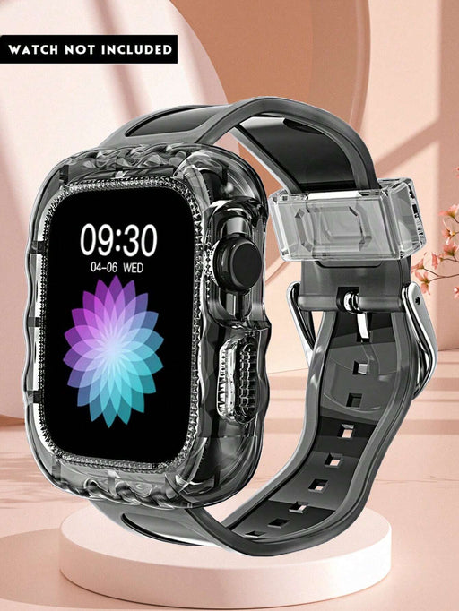 Shein 1 correa de reloj inteligente con marco totalmente protegido transparente Big Wave - Quierox - Tienda Online