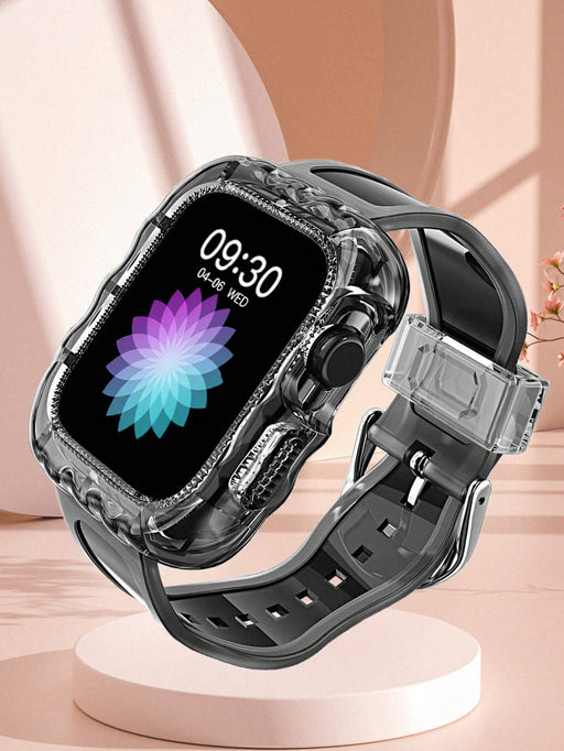 Shein 1 correa de reloj inteligente con marco totalmente protegido transparente Big Wave - Quierox - Tienda Online