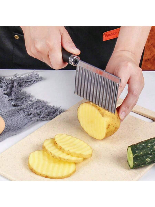 Shein 1 cuchillo multifuncional de acero inoxidable con borde ondulado para patatas y pepinos - Quierox - Tienda Online