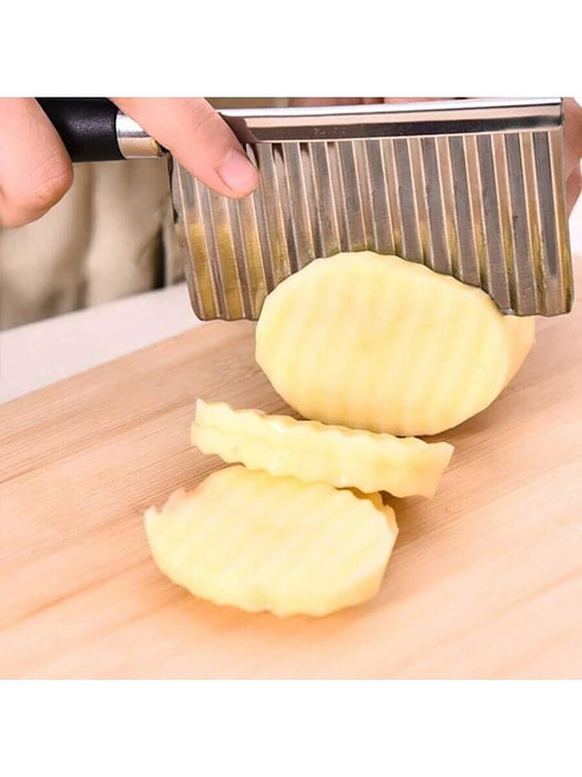 Shein 1 cuchillo multifuncional de acero inoxidable con borde ondulado para patatas y pepinos - Quierox - Tienda Online