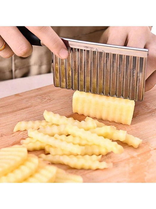 Shein 1 cuchillo multifuncional de acero inoxidable con borde ondulado para patatas y pepinos - Quierox - Tienda Online