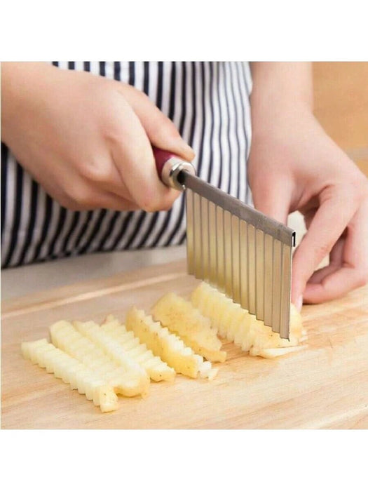 Shein 1 cuchillo multifuncional de acero inoxidable con borde ondulado para patatas y pepinos - Quierox - Tienda Online