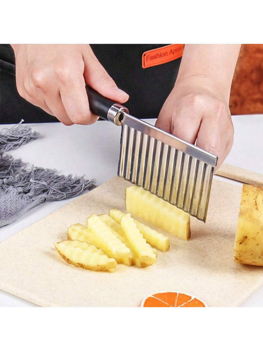 Shein 1 cuchillo multifuncional de acero inoxidable con borde ondulado para patatas y pepinos - Quierox - Tienda Online