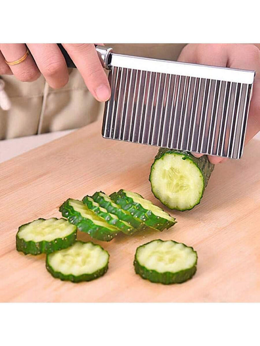 Shein 1 cuchillo multifuncional de acero inoxidable con borde ondulado para patatas y pepinos - Quierox - Tienda Online