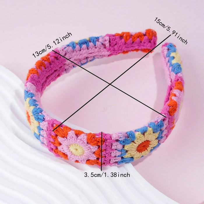Shein 1 diadema tejida a mano para niñas, diadema de ganchillo de estilo bohemio dulce - Quierox - Tienda Online