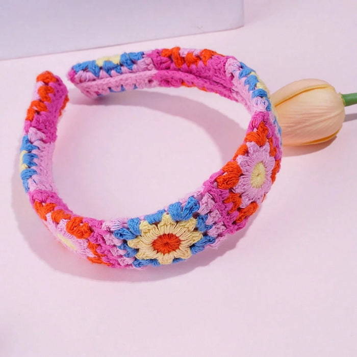 Shein 1 diadema tejida a mano para niñas, diadema de ganchillo de estilo bohemio dulce - Quierox - Tienda Online