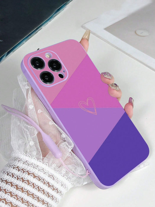 Shein 1 funda anticaídas de TPU morado con forma de corazón y 1 cordón de TPU morado - Quierox - Tienda Online