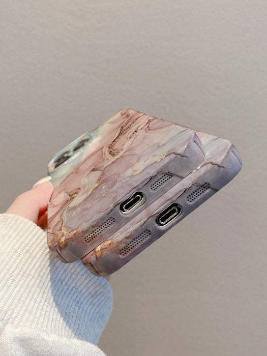 SHEIN 1 Funda completa para teléfono con estampado de mármol rosa - Quierox - Tienda Online