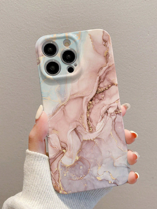 SHEIN 1 Funda completa para teléfono con estampado de mármol rosa - Quierox - Tienda Online
