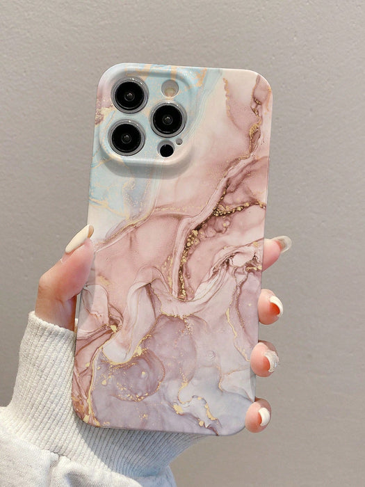 SHEIN 1 Funda completa para teléfono con estampado de mármol rosa - Quierox - Tienda Online