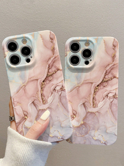 SHEIN 1 Funda completa para teléfono con estampado de mármol rosa - Quierox - Tienda Online