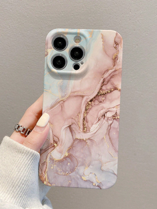 SHEIN 1 Funda completa para teléfono con estampado de mármol rosa - Quierox - Tienda Online