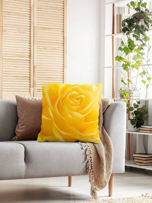 Shein 1 Funda de cojín con estampado de rosa sin relleno - Quierox - Tienda Online