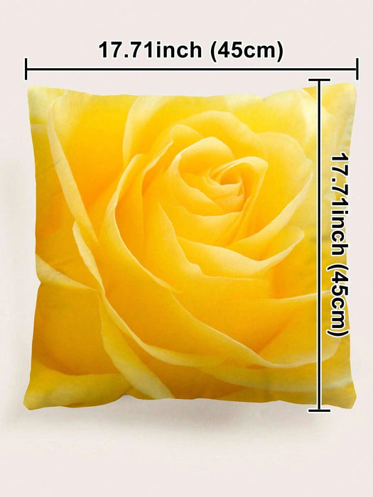 Shein 1 Funda de cojín con estampado de rosa sin relleno - Quierox - Tienda Online